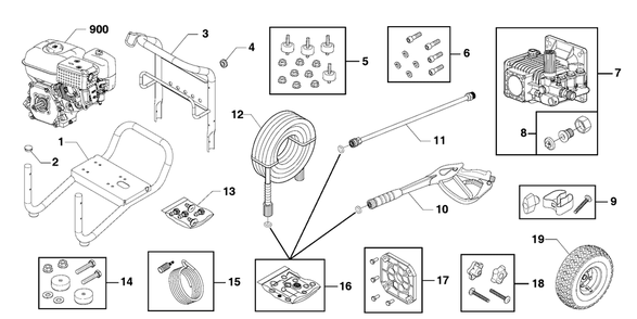 Main Unit (80029013a) Diagram and Parts List for 020725A-00  Briggs and Stratton Pressure Washer